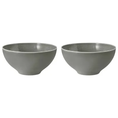 Миски фарфоровые Seltmann Weiden Beat Color Glaze 15,5 см, набор 2 шт, серые