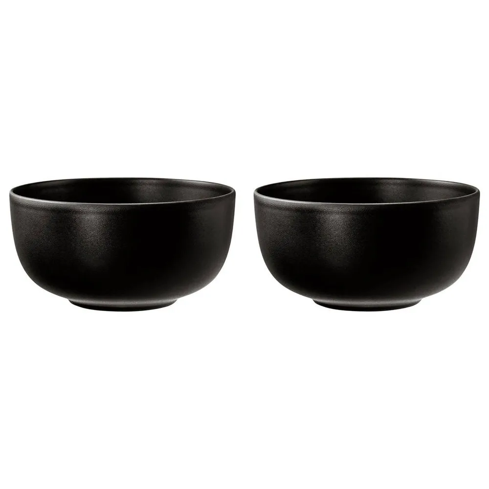 Миски фарфоровые Seltmann Weiden Liberty Velvet Black 17,5 см, набор 2 шт, чёрные