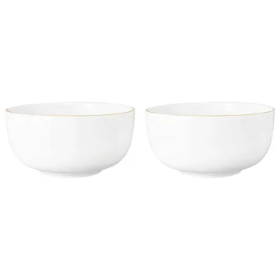 Миски фарфоровые Seltmann Weiden Liberty Goldline 17,5 см, набор 2 шт, белые с золотым кантом