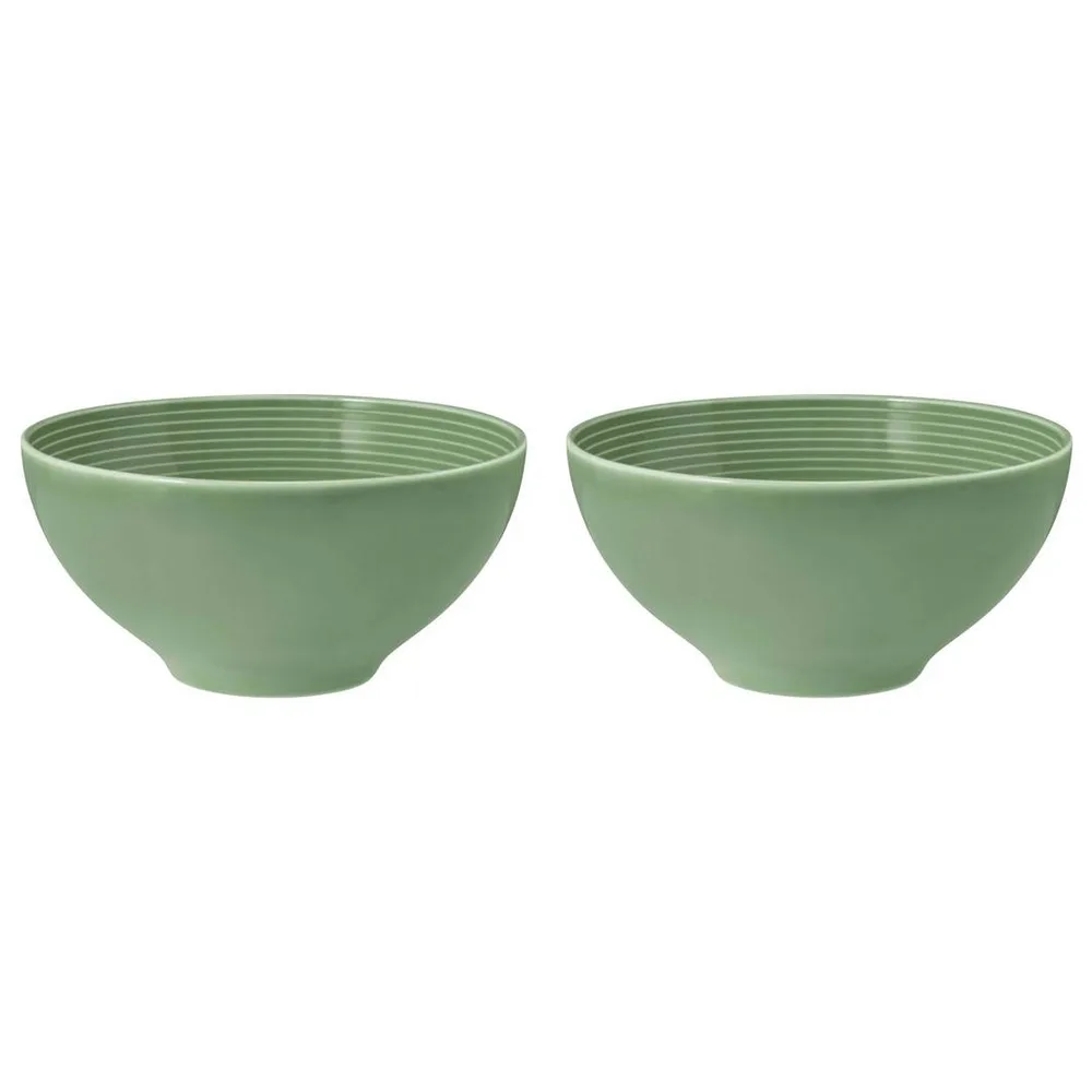 Миски фарфоровые Seltmann Weiden Beat Color Glaze 15,5 см, набор 2 шт, эвкалиптовые