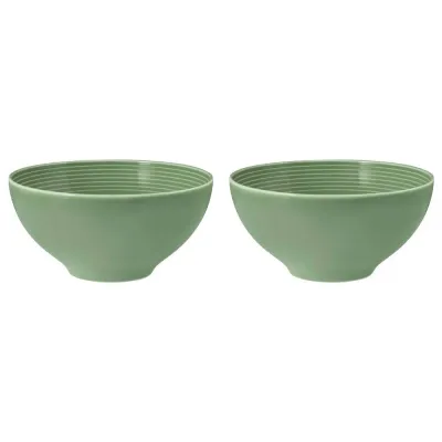 Миски фарфоровые Seltmann Weiden Beat Color Glaze 15,5 см, набор 2 шт, эвкалиптовые