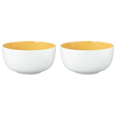 Миски фарфоровые Seltmann Weiden Meadow Grasses Curry 17,5 см, набор 2 шт, бело-жёлтые