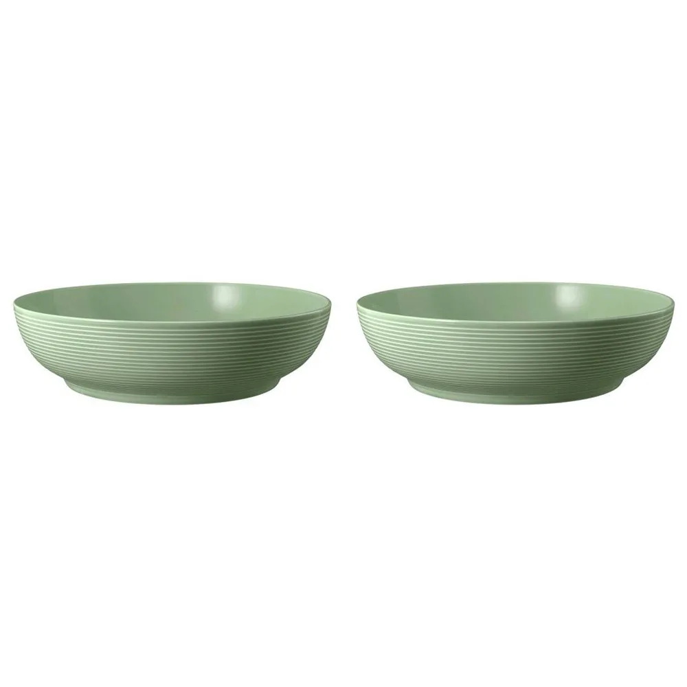 Миски фарфоровые Seltmann Weiden Beat Color Glaze 25 см, набор 2 шт, эвкалиптовые