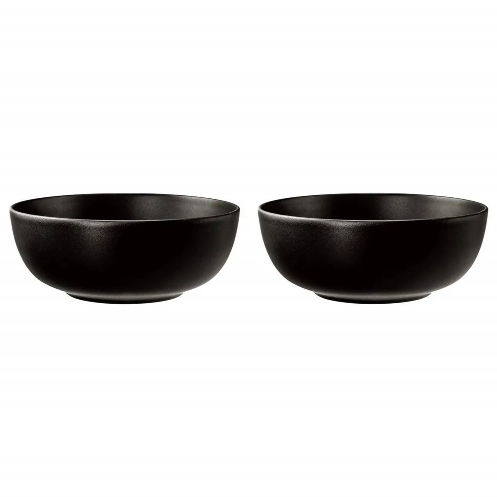 Миски фарфоровые Seltmann Weiden Liberty Velvet Black 20 см, набор 2 шт, чёрные