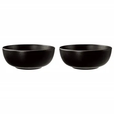 Миски фарфоровые Seltmann Weiden Liberty Velvet Black 20 см, набор 2 шт, чёрные