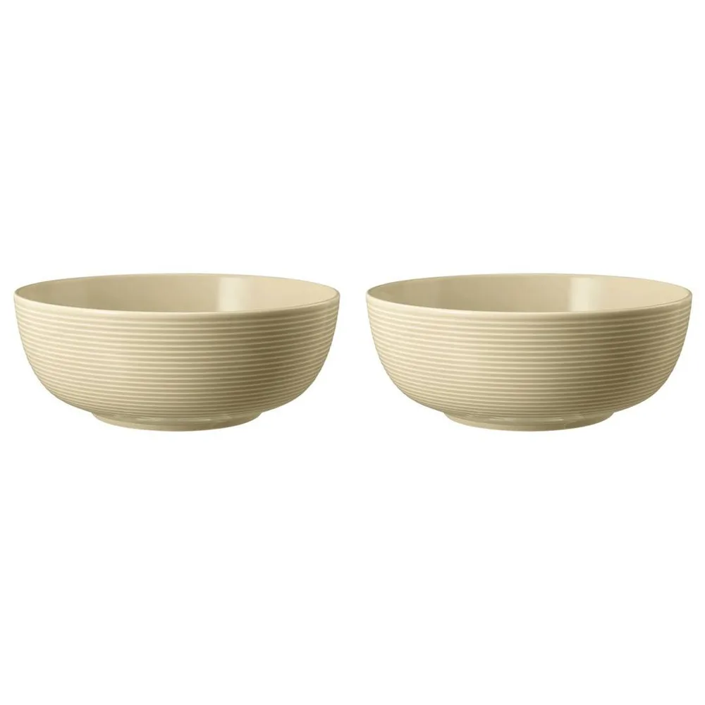 Миски фарфоровые Seltmann Weiden Beat Color Glaze 20 см, набор 2 шт, бежевые