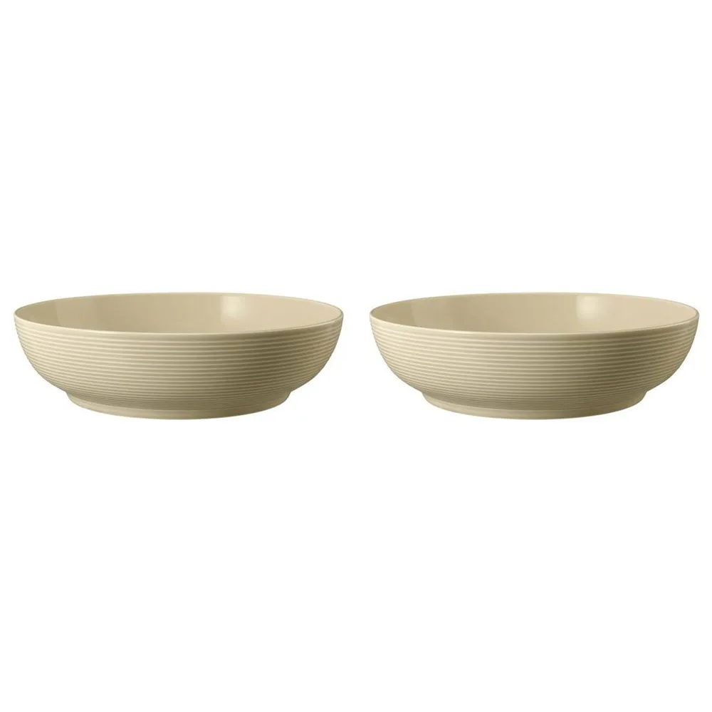 Миски фарфоровые Seltmann Weiden Beat Color Glaze 25 см, набор 2 шт, бежевые