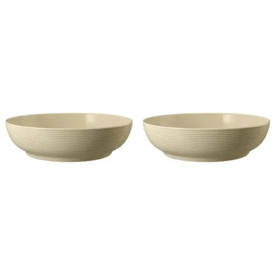 Миски фарфоровые Seltmann Weiden Beat Color Glaze 25 см, набор 2 шт, бежевые