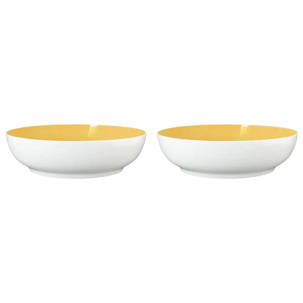 Миски сервировочные фарфоровые Seltmann Weiden Meadow Grasses Curry 25 см, набор 2 шт, бело-жёлтые