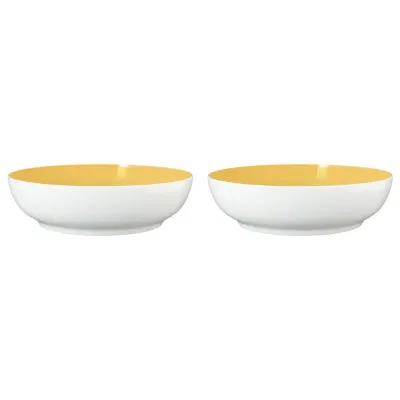 Миски сервировочные фарфоровые Seltmann Weiden Meadow Grasses Curry 25 см, набор 2 шт, бело-жёлтые