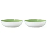 Миски салатные фарфоровые Seltmann Weiden Meadow Grasses Green 25 см, набор 2 шт, белые снаружи, зелёные внутри — фото 1
