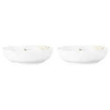 Миски большие фарфоровые Seltmann Weiden Liberty Golden Rose Hip 25 см, набор 2 шт, белые с золотистым узором — фото 1