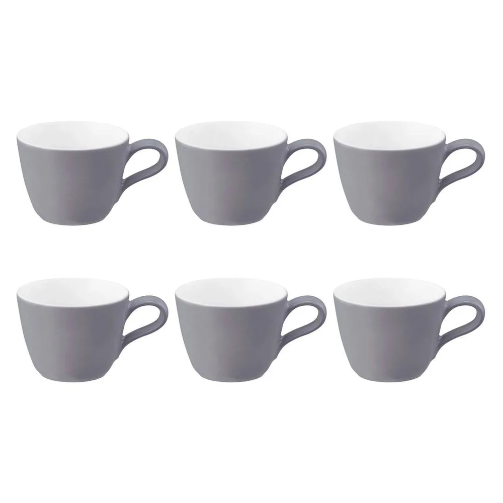 Чашки для эспрессо фарфоровые Seltmann Weiden Life Fashion Elegant Grey 90 мл, набор 6 шт, серые