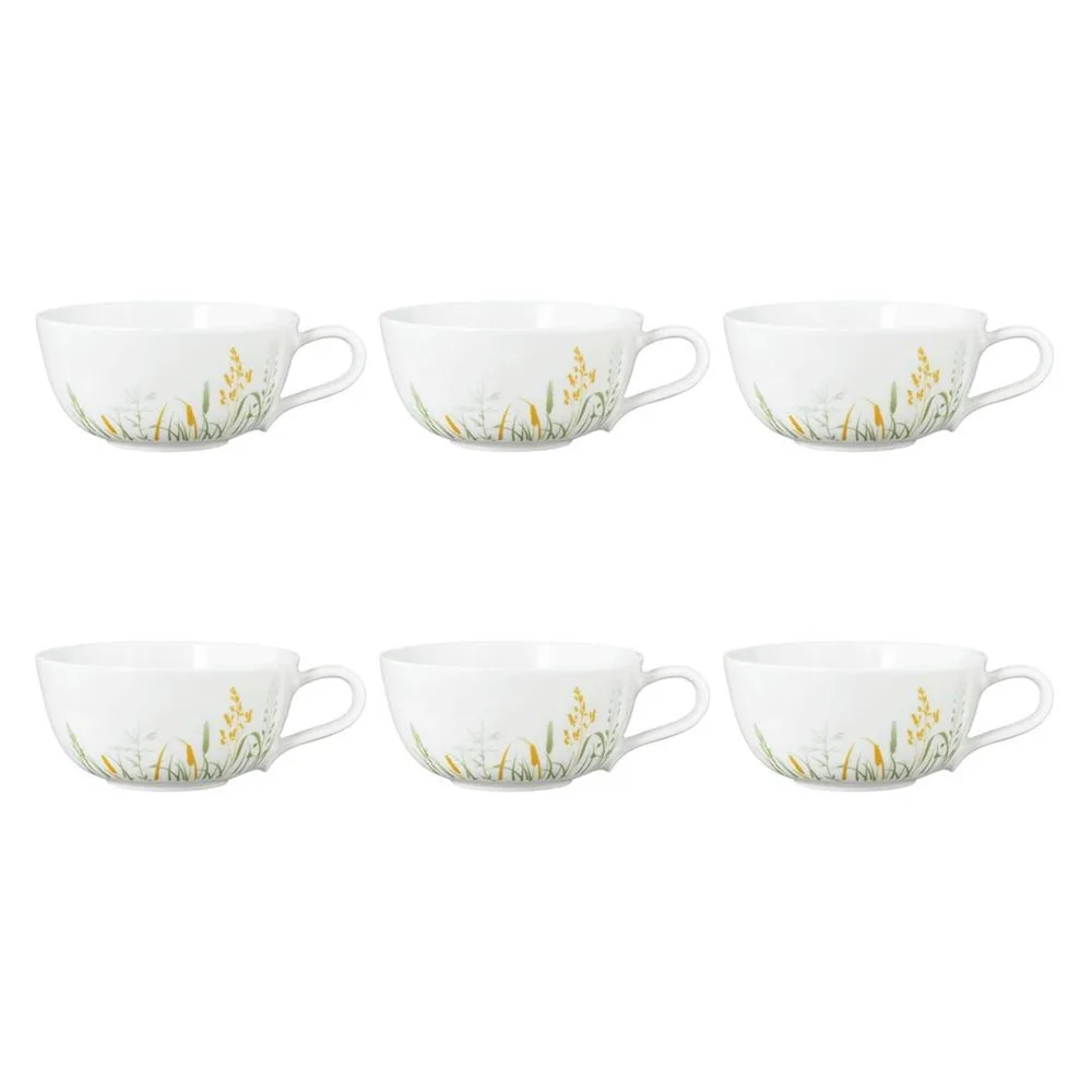 Чашки чайные фарфоровые Seltmann Weiden Meadow Grasses Green 280 мл, набор 6 шт