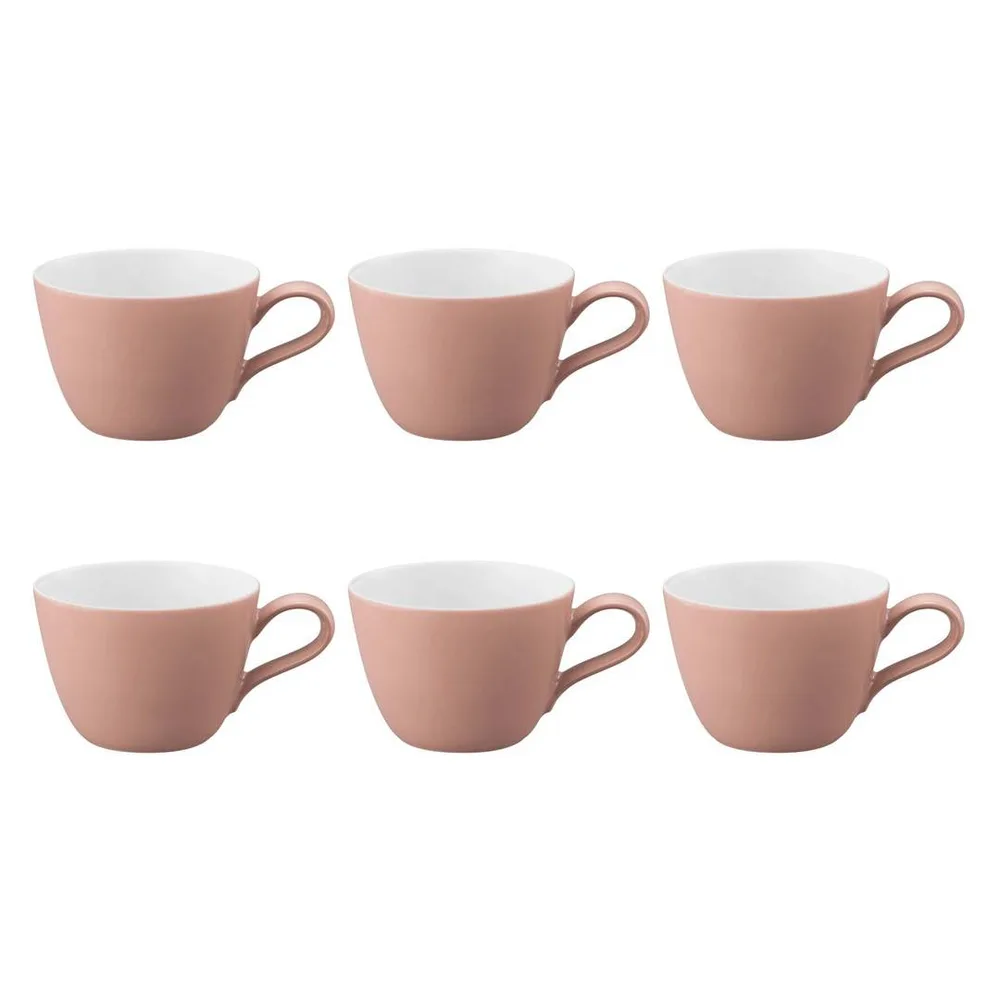 Чашки для кофе фарфоровые Seltmann Weiden Life Fashion Posh Rose 240 мл, набор 6 шт, светло-розовые