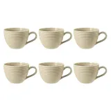 Чашки кофейные фарфоровые Seltmann Weiden Beat Color Glaze 260 мл, набор 6 шт, бежевые — фото 1