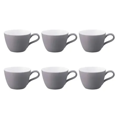 Чашки для кофе фарфоровые Seltmann Weiden Life Fashion Elegant Grey 240 мл, набор 6 шт, серые