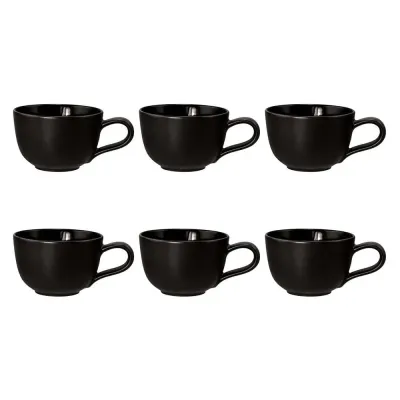 Чашки кофейные фарфоровые Seltmann Weiden Liberty Velvet Black 260 мл, набор 6 шт, чёрные