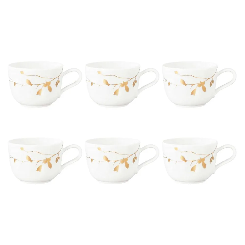 Чашки кофейные фарфоровые Seltmann Weiden Liberty Golden Rose Hip 260 мл, набор 6 шт