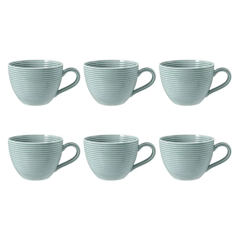 Чашки кофейные фарфоровые Seltmann Weiden Beat Color Glaze 260 мл, набор 6 шт, голубые