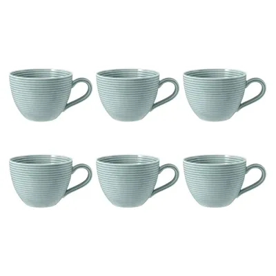 Чашки кофейные фарфоровые Seltmann Weiden Beat Color Glaze 260 мл, набор 6 шт, голубые