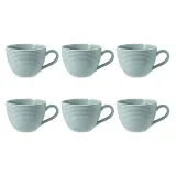 Чашки кофейные фарфоровые Seltmann Weiden Beat Color Glaze 260 мл, набор 6 шт, голубые — фото 1