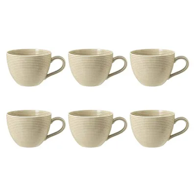 Чашки кофейные фарфоровые Seltmann Weiden Beat Color Glaze 350 мл, набор 6 шт, бежевые