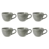 Чашки кофейные фарфоровые Seltmann Weiden Beat Color Glaze 260 мл, набор 6 шт, серые — фото 1