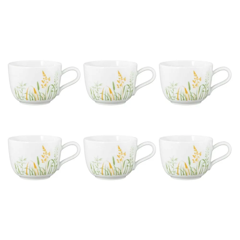 Чашки кофейные фарфоровые Seltmann Weiden Meadow Grasses Green 260 мл, набор 6 шт