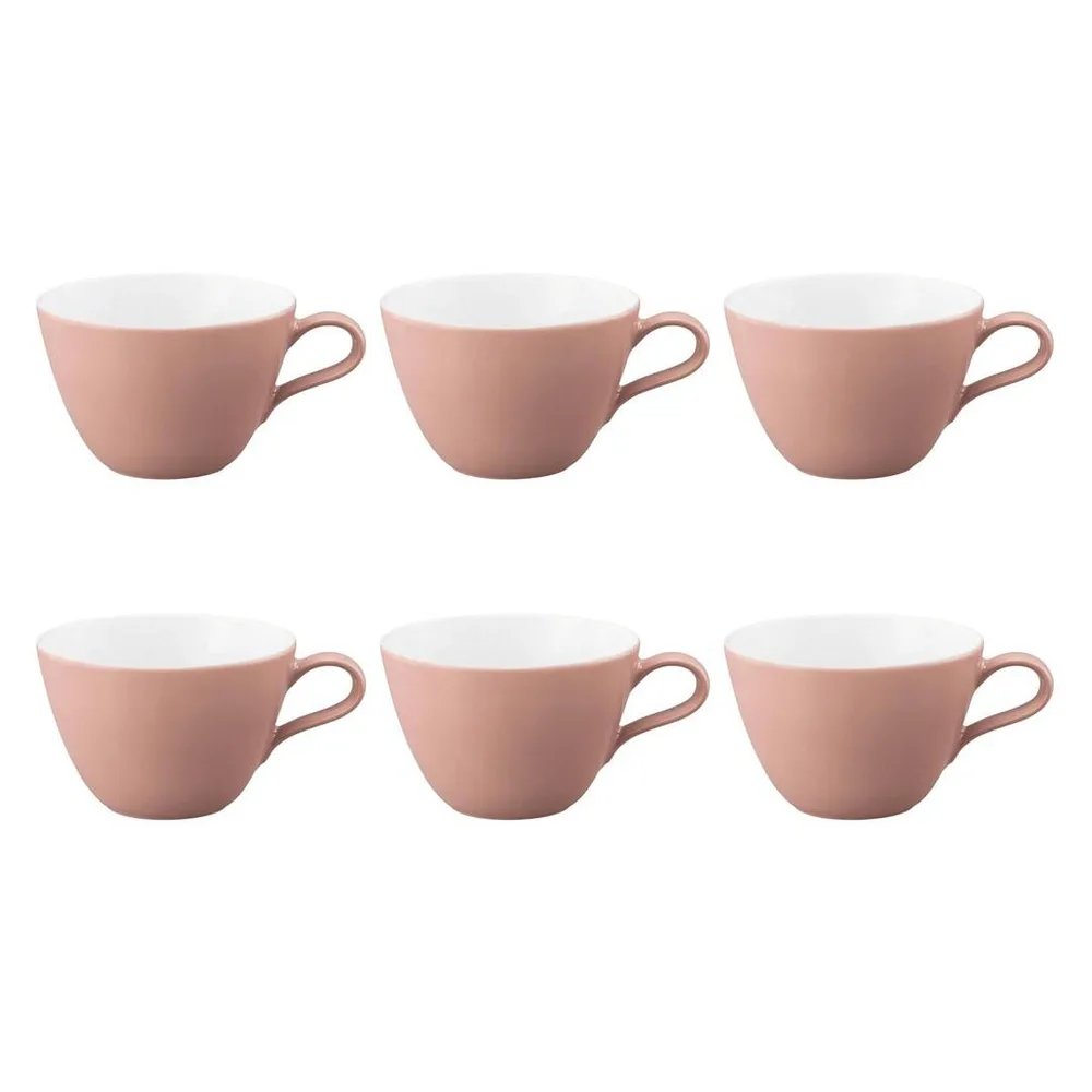Чашки для кофе фарфоровые Seltmann Weiden Life Fashion Posh Rose 370 мл, набор 6 шт, светло-розовые