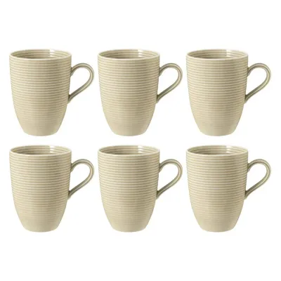 Кружки фарфоровые Seltmann Weiden Beat Color Glaze 350 мл, набор 6 шт, бежевые