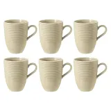 Кружки фарфоровые Seltmann Weiden Beat Color Glaze 350 мл, набор 6 шт, бежевые — фото 1
