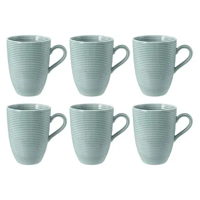 Кружки фарфоровые Seltmann Weiden Beat Color Glaze 350 мл, набор 6 шт, голубые