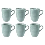 Кружки фарфоровые Seltmann Weiden Beat Color Glaze 350 мл, набор 6 шт, голубые — фото 1
