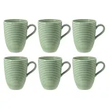 Кружки фарфоровые Seltmann Weiden Beat Color Glaze 350 мл, набор 6 шт, эвкалиптовые — фото 1