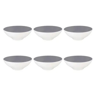 Пиалы фарфоровые Seltmann Weiden Life Fashion Elegant Grey 14,5 см, набор 6 шт, белые с серым внутри