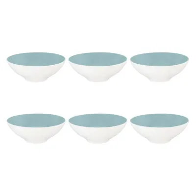 Пиалы фарфоровые Seltmann Weiden Life Fashion Green Chic 14,5 см, набор 6 шт, белые, мятные внутри