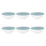 Пиалы фарфоровые Seltmann Weiden Life Fashion Green Chic 14,5 см, набор 6 шт, белые, мятные внутри — фото 1