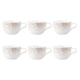 Чашки кофейные фарфоровые Seltmann Weiden Liberty Krakelee 380 мл, набор 6 шт, с узором кракелюр — фото 1