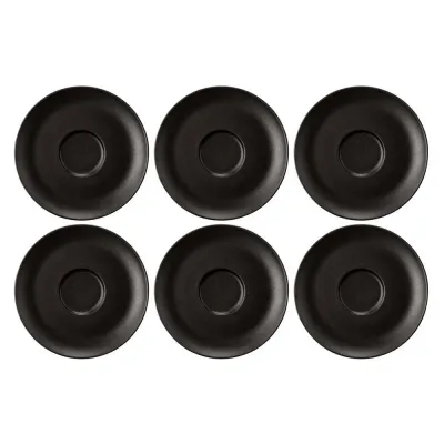 Блюдца фарфоровые Seltmann Weiden Liberty Velvet Black 12 см, набор 6 шт, чёрные