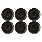 Блюдца фарфоровые Seltmann Weiden Liberty Velvet Black 16,5 см, набор 6 шт, чёрные — фото 1