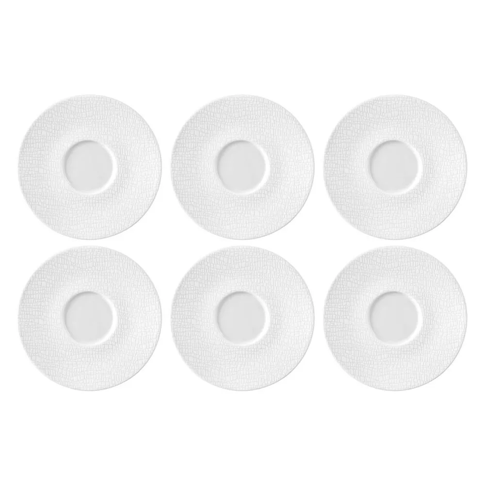 Блюдца фарфоровые Seltmann Weiden Life Fashion Luxury White 16,5 см, набор 6 шт, белые
