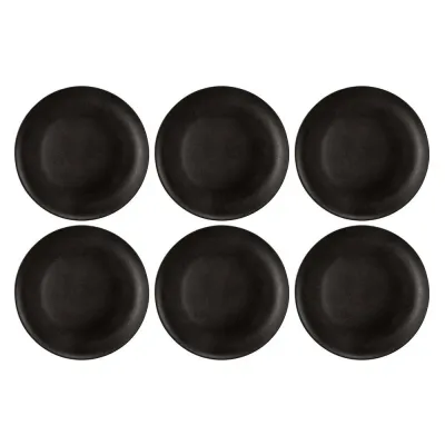 Тарелки для салата фарфоровые Seltmann Weiden Liberty Velvet Black 22,5 см, набор 6 шт, чёрные
