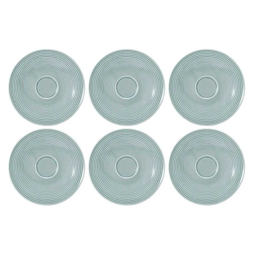 Блюдца фарфоровые Seltmann Weiden Beat Color Glaze 16,5 см, набор 6 шт, голубые