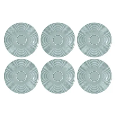 Блюдца фарфоровые Seltmann Weiden Beat Color Glaze 16,5 см, набор 6 шт, голубые
