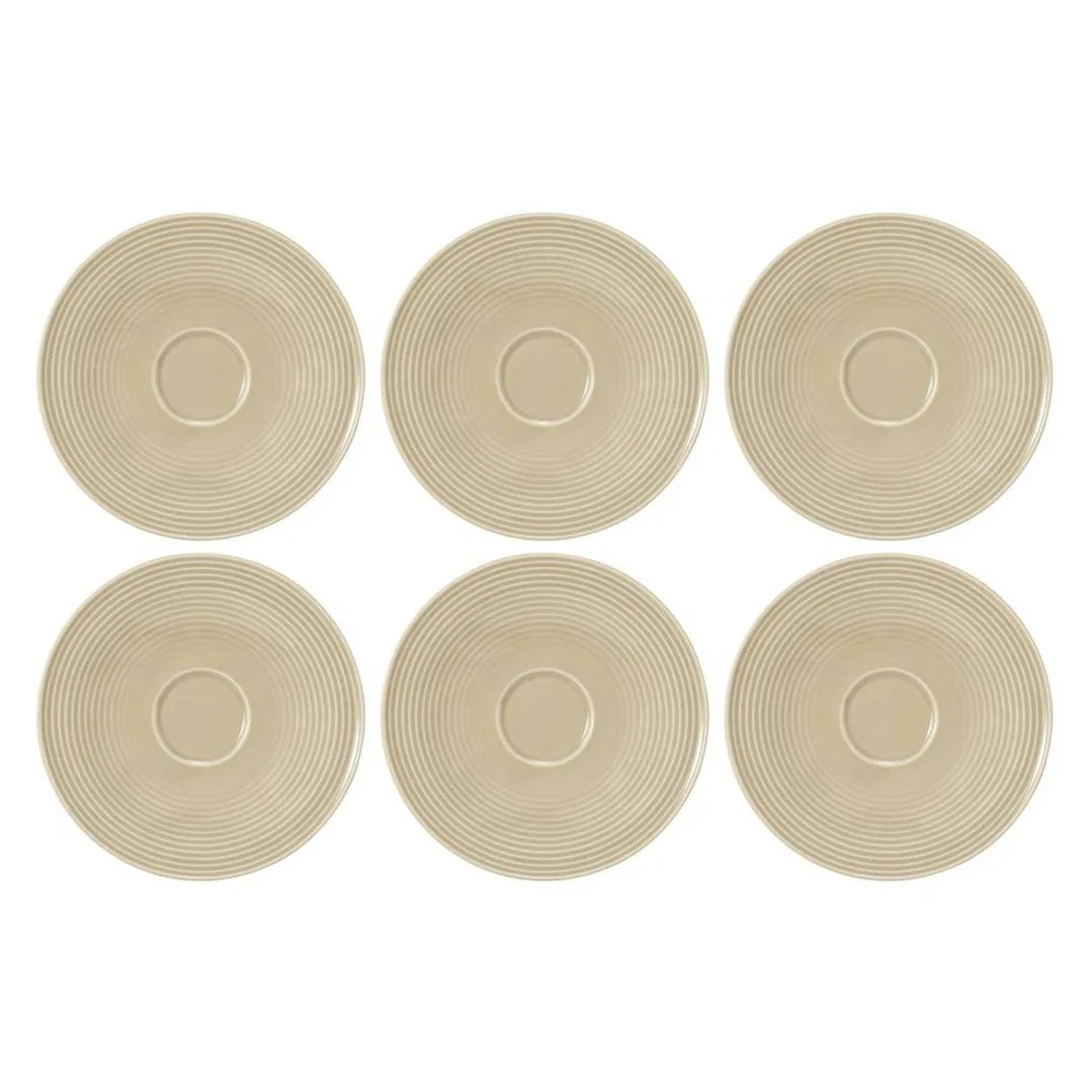 Блюдца фарфоровые Seltmann Weiden Beat Color Glaze 16,5 см, набор 6 шт, бежевые