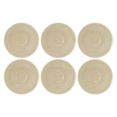 Блюдца фарфоровые Seltmann Weiden Beat Color Glaze 16,5 см, набор 6 шт, бежевые