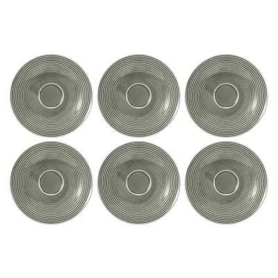 Блюдца фарфоровые Seltmann Weiden Beat Color Glaze 16,5 см, набор 6 шт, серые