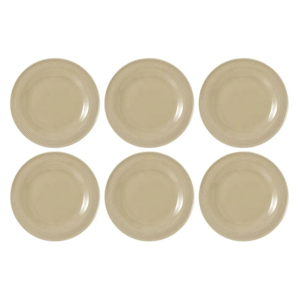 Тарелки для салата фарфоровые Seltmann Weiden Beat Color Glaze 23 см, набор 6 шт, бежевые