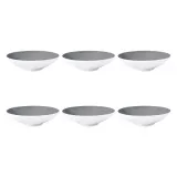 Тарелки суповые глубокие фарфоровые Seltmann Weiden Life Fashion Elegant Grey 20 см, набор 6 шт, белые с серым внутри — фото 1